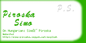 piroska simo business card